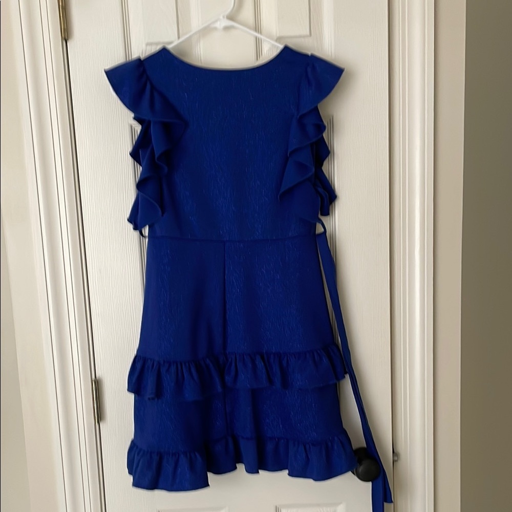 Blue Ruffled Kids Dress - Picture 4 of 5
